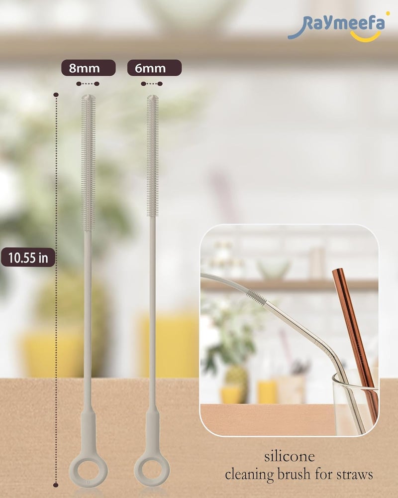 Raymeefa Silicone Straw Cleaner Brush (2-Pack),Extra Long Pipe Cleaners for Standard Straws,Compatible with 30/40 oz Tumbler Straws,Scratch-Free & Easy to Clean(Khaki) - Image 4